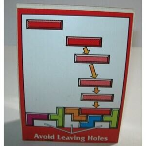 Tetris Video Arcade Game Avoid Leaving Holes Decal Sticker Original 1988
